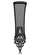 Handschuhe mit Fingerschlaufe, durchsichtiges Netz, Guipure-Spitze